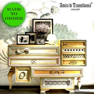 White Dresser, Antique Armoires Wooden Storage Drawers, Living Design Built in Cabinet, Bedroom Painted Furniture Store