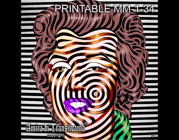 マリリン・モンローのポップアートポートレート：サイケデリックな