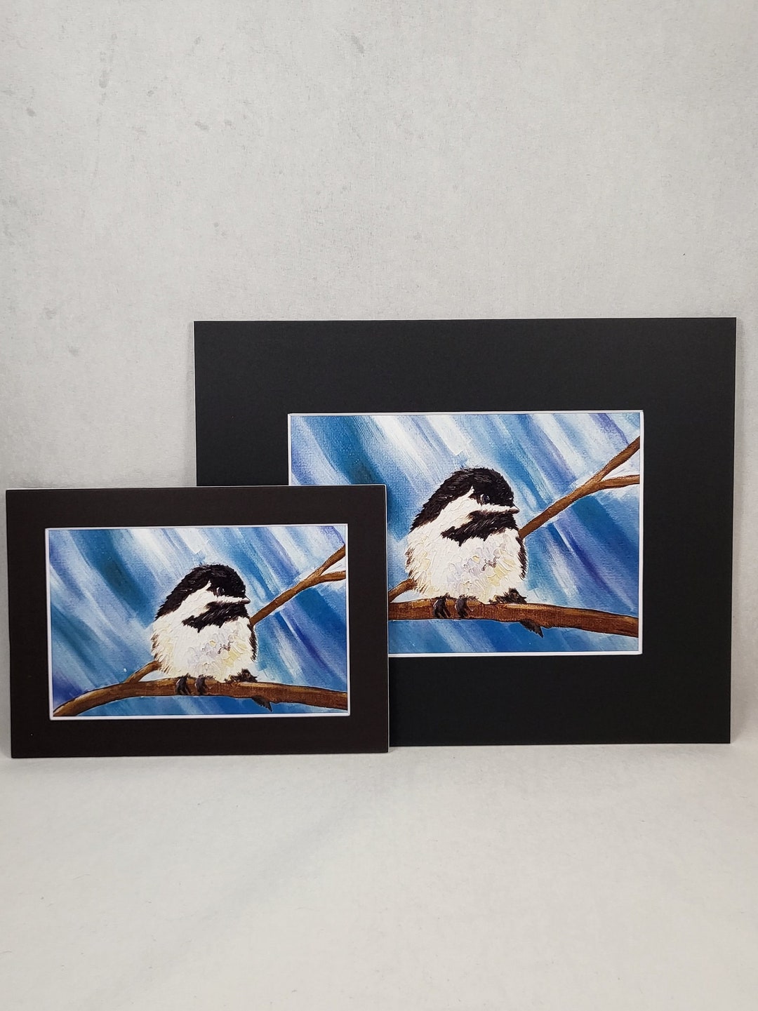 Hand Painted MATTED PRINT of a Bird on a Branch, Original Art, Bird Art ...