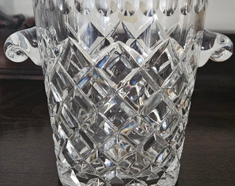 Vintage Crystal Heavy Weight SOLID CRYSTAL Ice Bucket