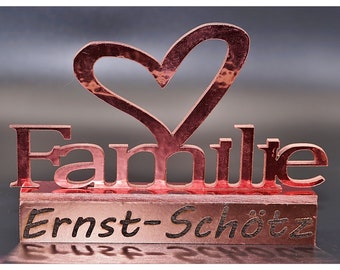 Familienschild  individuelle Gravur Geschenk Dekoration Mitbringsel, Holzdekoration,