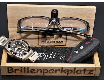 Brillenhalter, Brillenparkplatz, personalisierbar, Schlüsselablage, Brille, Brillenständer, Deko, Dekoration, Geschenk für sie und ihn,