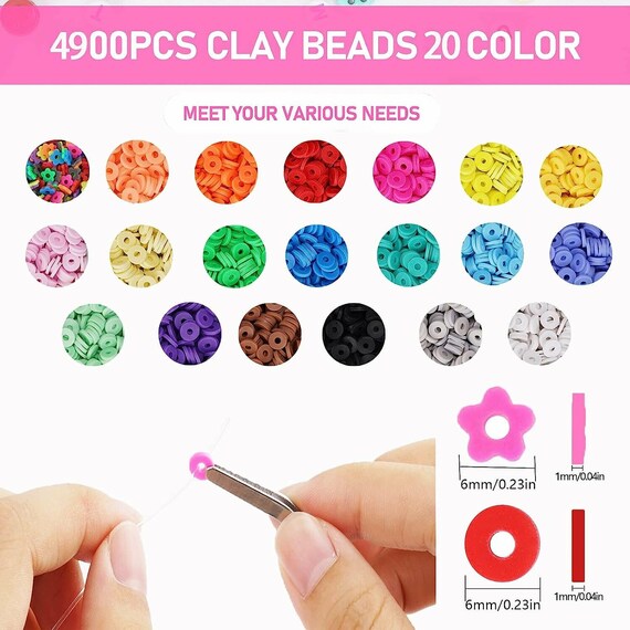 20 Colours 5300pcs Clay Heishi Beads Jewellery Making Kit Smiley