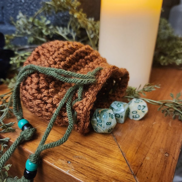 Custom Crochet Dice Bag for DnD, personalized dice bag, tabletop RPG dice bag, multicolor dice bag