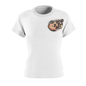 Guitar-Inspired Women&#39;s Cut & Sew Tee, Music Gift, Casual Wear, Concert Apparel, Bohemian Style