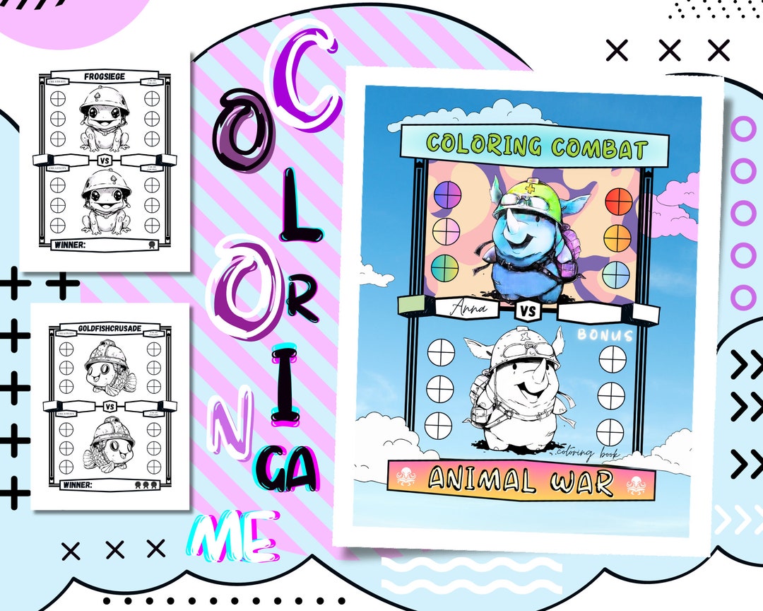 Coloring Combat Animal War Coloring Book for Kids That Transforms