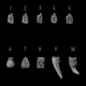 Primal Hounds - Wolf Belt Decoration Upgrade Bits - 10 Pack - Grey Tide Studios