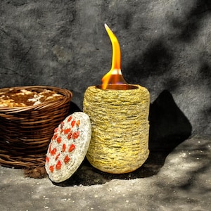Mini Concrete Tabletop Fire Pit Indoor Outdoor Clean Fireplace for Smores