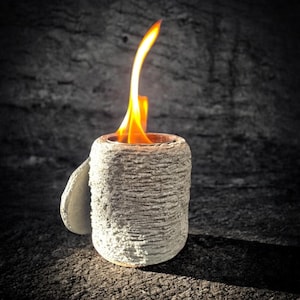 Fire pit | Mini Concrete Tabletop Fire Pit | Indoor Outdoor Fireplace for Smores | Smoke less Fire Pit | smore&#39;s making | Patio Decor