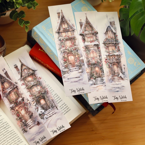 Christmas Cottages Bookmark Set