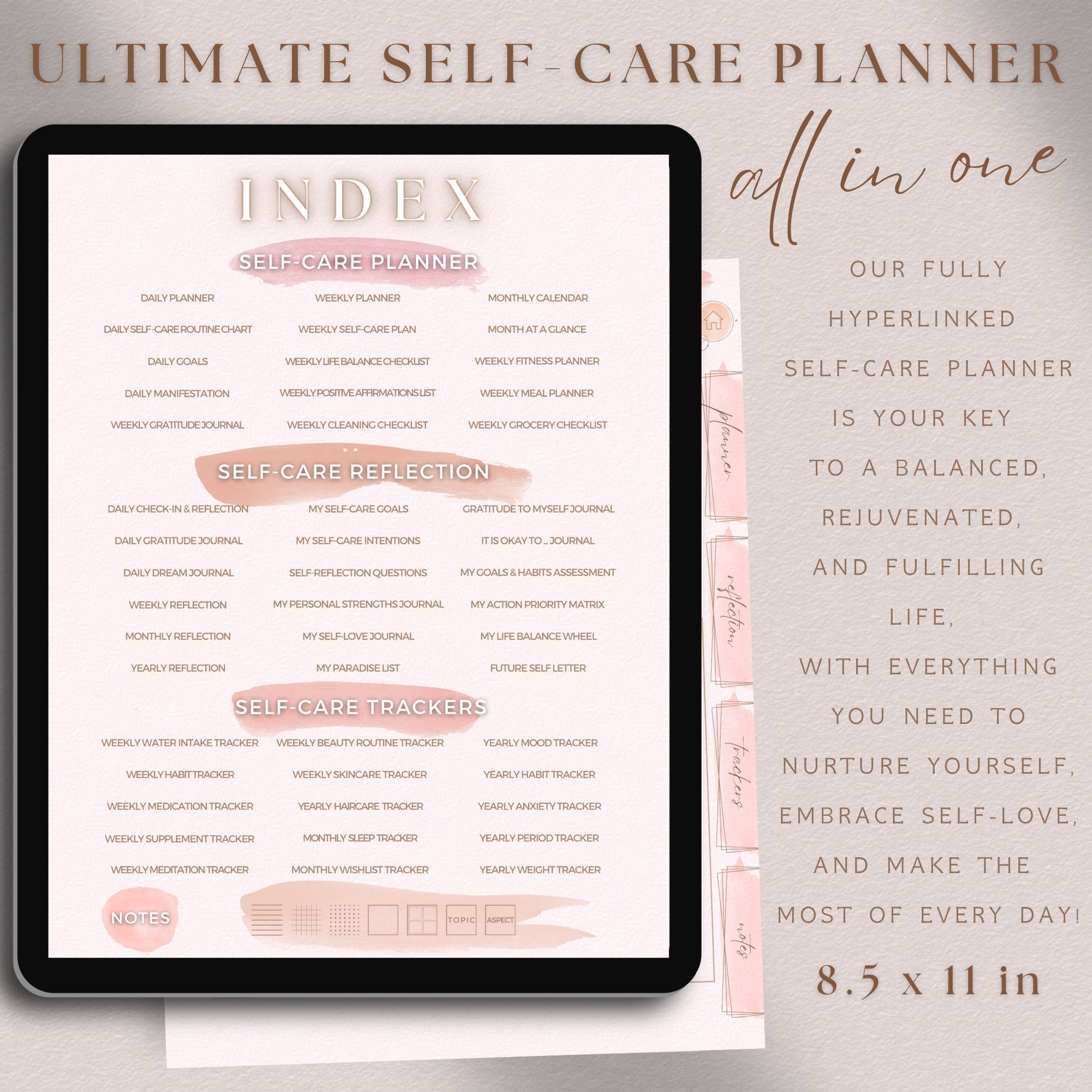 Self-care Planner Digital Black Girl Self Care Journal Hyperlinked ...