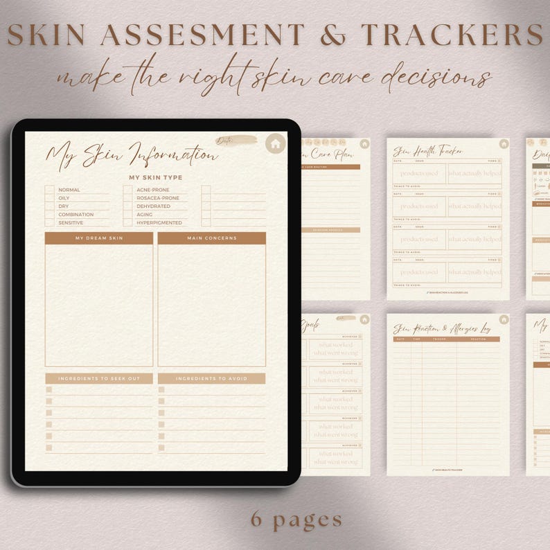Black Girl Skin Care Planner Digital, Melanin Skin Assessment Journal, Ultimate Glow Up Planner, All-in-One Planner Skincare, Morning Routine Chart, AM PM Beauty Routine Tracker Bundle, Skincare Products Inventory,Daily Skincare Routine Organizer PDF