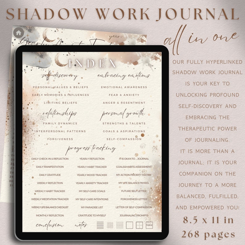 Shadow Work Journal Digital, Self Therapy Workbook, Heal Your Inner ...