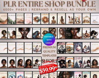 PLR Planner Entire Shop Bundle, Editable Journal Commercial Use 2026 Planner Done For You Digital Product DFY Planner Template Resell Rights