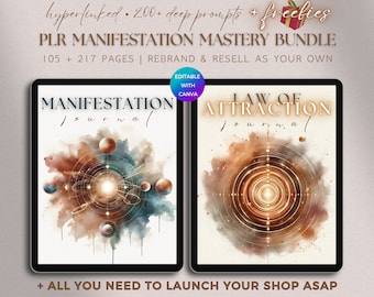 PLR Manifesting Mastery Journal Bundle, DFY Manifestation Planner, Law Of Attraction Journal Template, Done For You Digital Product Resell