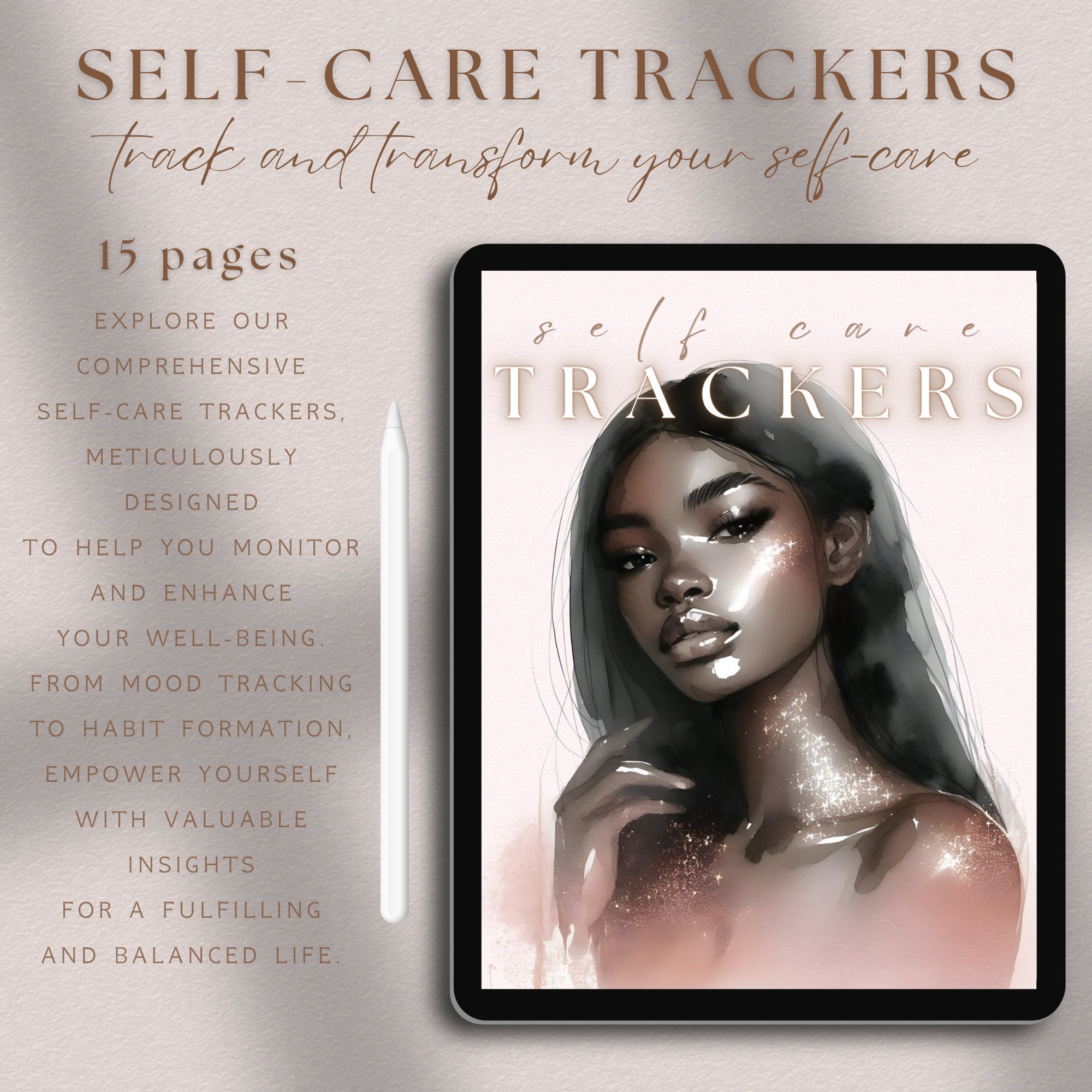 Self-care Planner Digital Black Girl Self Care Journal Hyperlinked ...