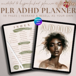 PLR ADHD Planner Template, Editable Neurodivergent Workbook Commercial Use, DFY Adhd Worksheet, Done For You Digital Product Resell Rights