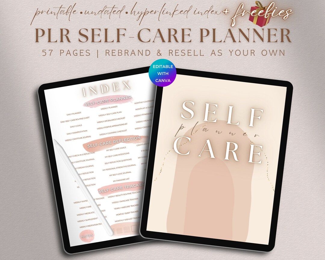 PLR Self-care Planner Printable Editable Journal Commercial Use, Done ...