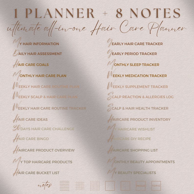 PLR Hair Care Planner Digital, Editable Haircare Journal Commercial Use ...