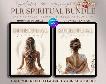 PLR Planner Spirituality Bundle PLR Spirituality Planner DFY Spiritual Journal Digital Editable Commercial Use Planner Template Resell Right