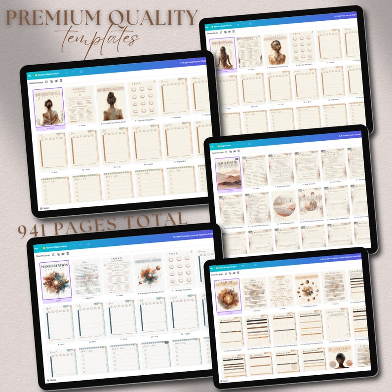 PLR Spirituality Journal Bundle, PLR Digital Planner Spiritual DFY ...