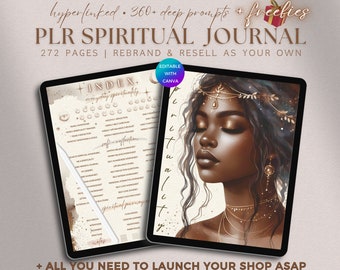 PLR Spiritual Journal Digital Editable Spiritual Healing Workbook Commercial Use PLR Journal Prompt Spirituality Planner DFY Template Resell