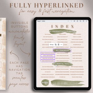 PLR ADHD Planner Digital, Editable Planner Commercial Use, Undated Printable ADHD Journal, Hyperlinked Digital Adhd Planner Resell Template