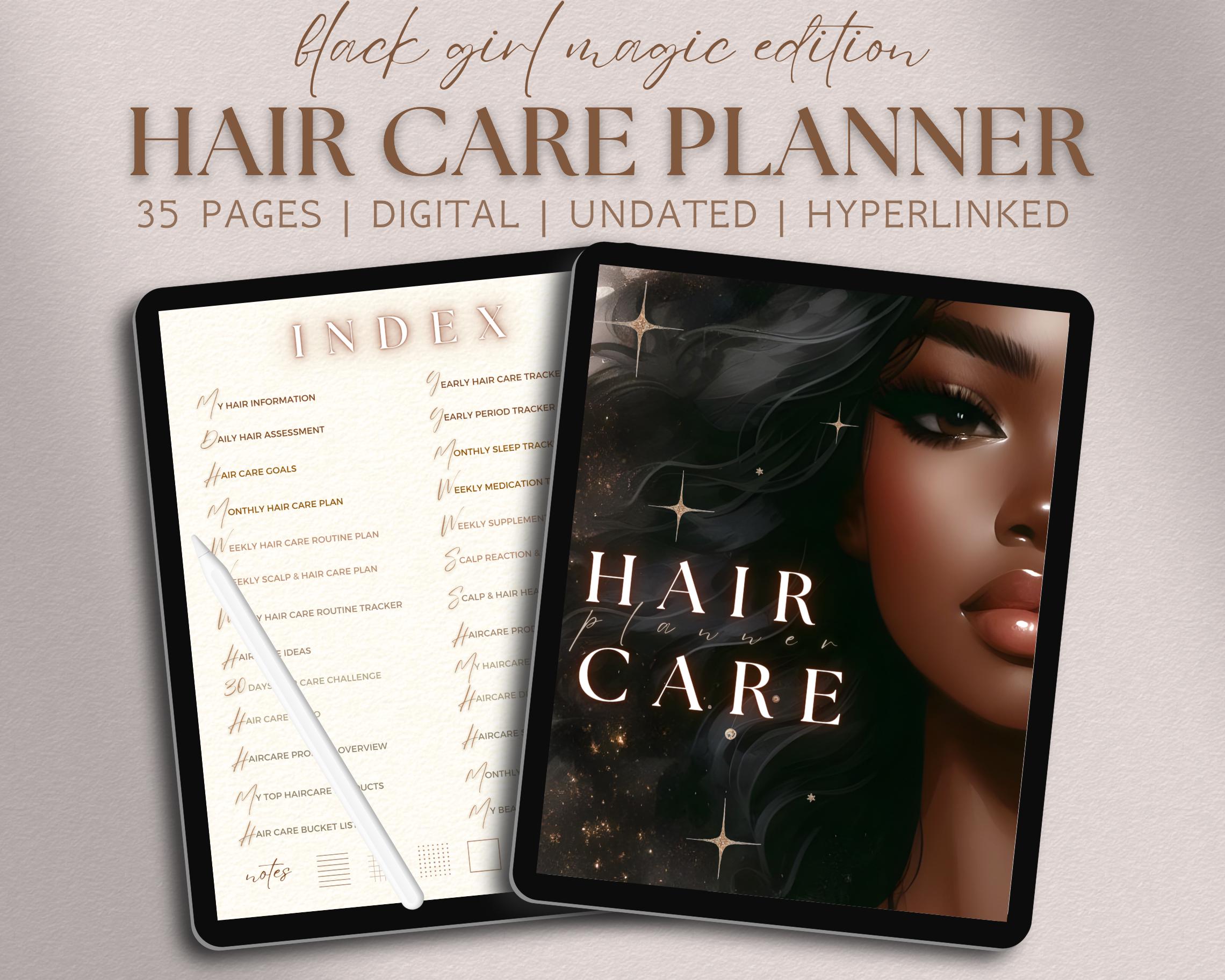 Hair Care Planner Digital, Black Girl Haircare Routine Planning, Glow up Beauty Tracker, Hair ...