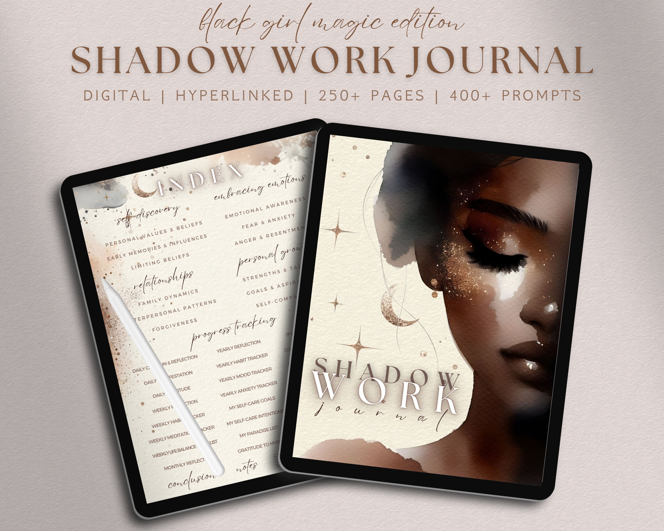 Shadow Work Journal Digital, Black Girl Self Therapy Workbook, Heal ...