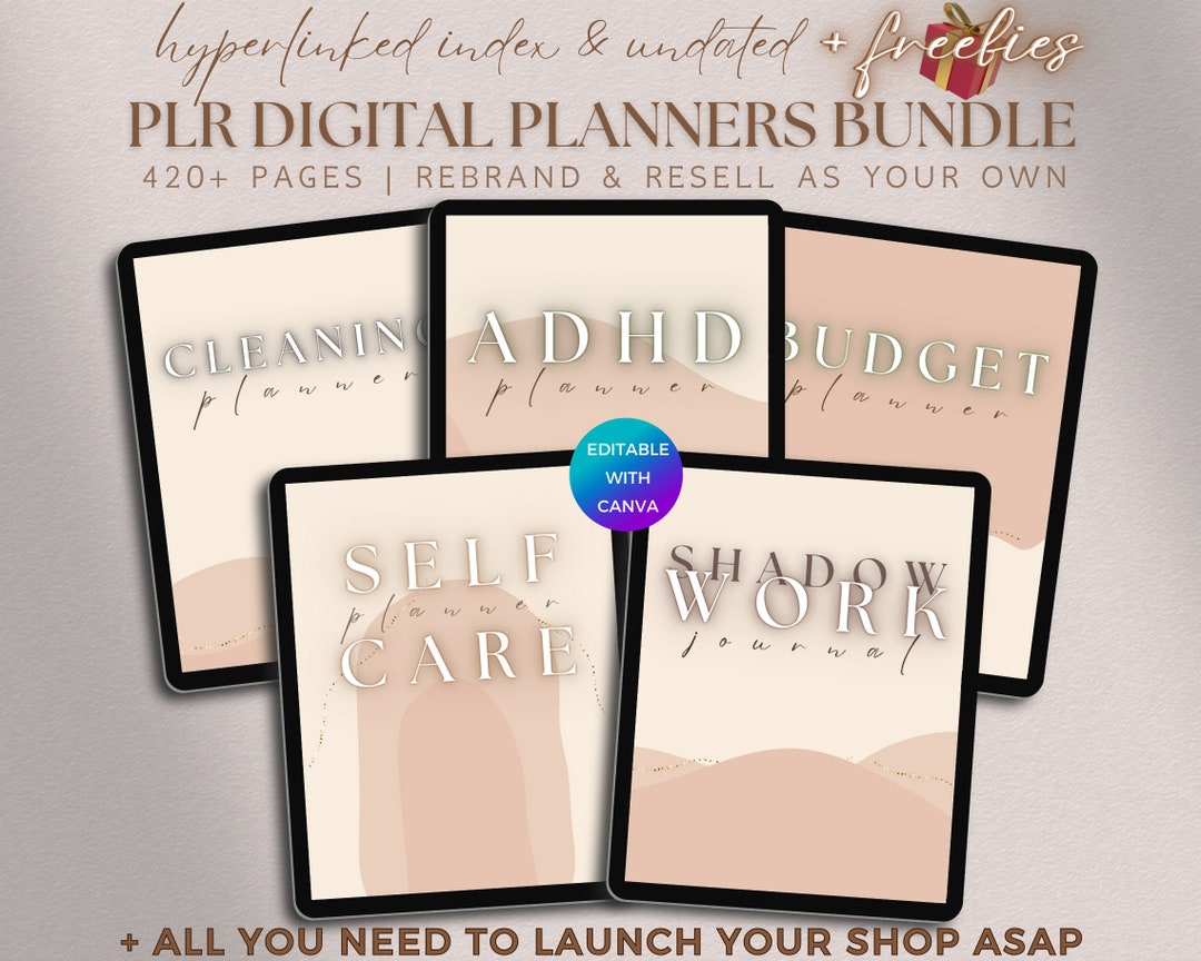 PLR Printable Planner Bundle Editable DFY Shadow Work Journal Self-care ...
