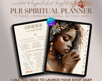 PLR Spiritual Planner Digital, Editable Spiritual Awakening Workbook Commercial Use, PLR Spirituality Journal DFY Template Resell Rights