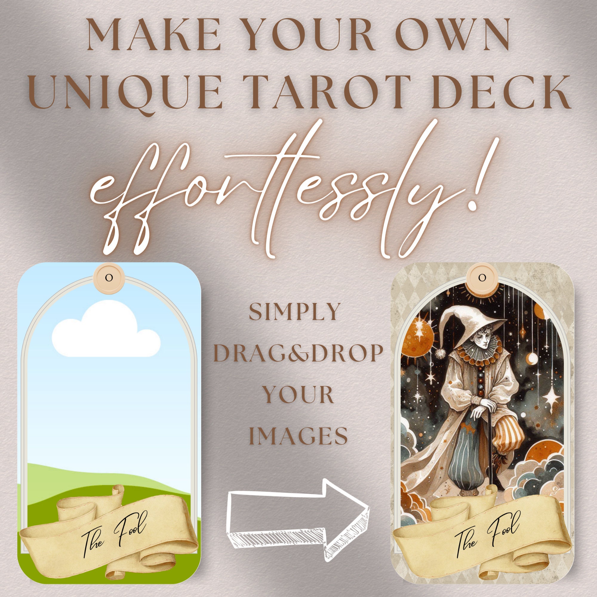 PLR Tarot Deck Template Editable DIY Tarot Card Make Your Own Tarot