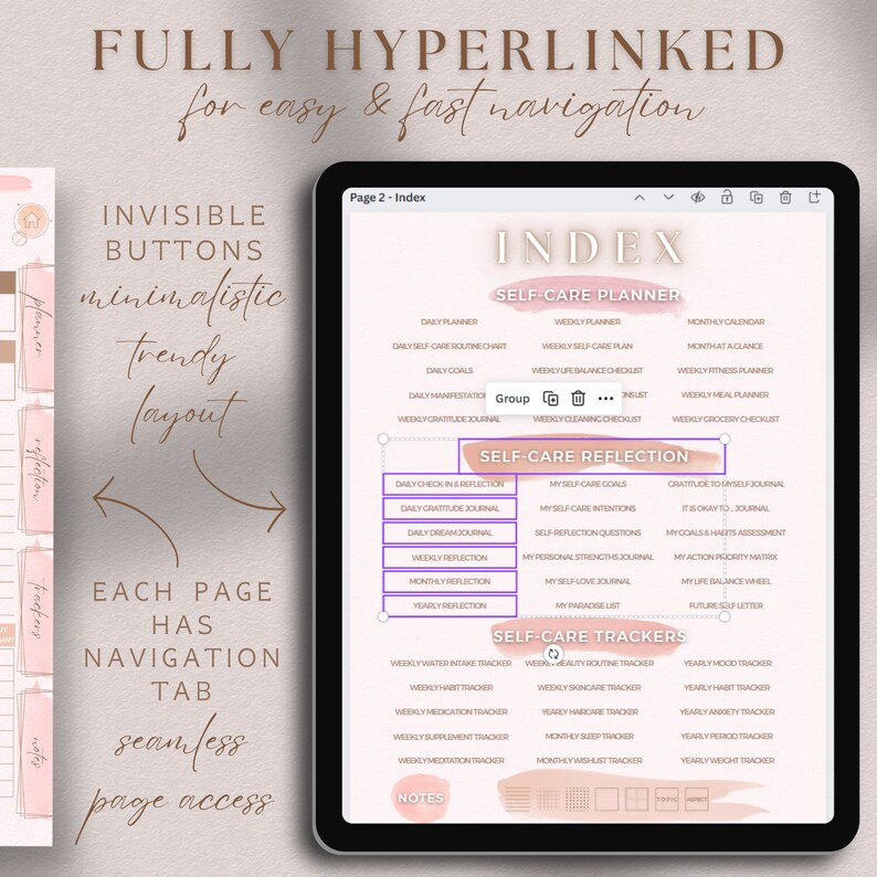 PLR Self Care Planner Editable Self-care Digital Planner Commercial Use ...
