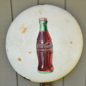 Vintage Coca Cola Button Sign - Etsy