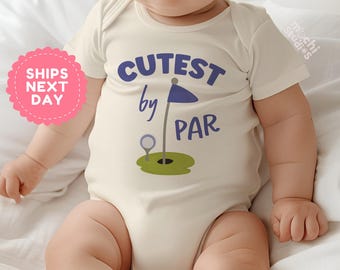 Golf Baby Bodysuit, Cutest By Par Baby Outfit, Funny Baby Gift, Baby Shower Gift, Infant Golf Clothes, Newborn Baby Boy Bodysuit(AD-51)