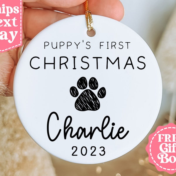 Puppy’s First Christmas Ornament - Acrylic Christmas 2023 Ornament - New Dog Christmas Ornament - Puppy, Dog Ornament MO-0391
