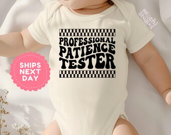 Professional Patience Tester Baby Bodysuit, Funny Baby Shower Gift, Neutral Baby Outfit, Newborn Clothes, Cute Infant One Piece(AD-61)