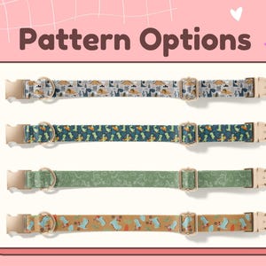 Boy Dinosaur Print Dog Collar, Personalized Dino Dog Collar, Dinosaur Pattern Collar Leash Set, Metal Buckle Engraved Dog Collar DC-094 Bild 2