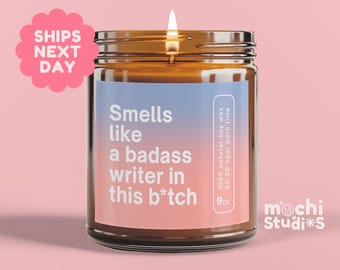 Writer Gift, Gift for Author, Writing Candle, Birthday Gift Writer, Christmas Gift Author, Book Lover, Writer Gift, Funny Writer MC-1018