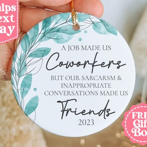 Coworker Christmas Gift - Coworker Funny Christmas Ornaments - Work Bestie, Work Friend Ornament - Office Exchange Gift 2023 MO-0335
