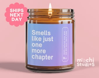 One More Chapter Candle, Gift for Reader, Gift for Book Lover, Reading Candle, Birthday Gift for Reader, Gift for Bookworm MC-1003