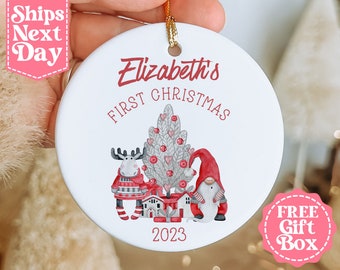 Baby's First Christmas Name Ornament - Personalized Baby's Christmas Keepsake - New Baby Gift, Baby Boy Christmas Ornament 2023 MO-0240