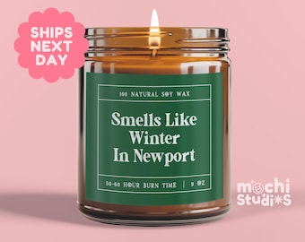 Smells Like Winter In Newport Rhode Island Soy Wax Candle, Newport Decoration, Rhode Island Candle, Winter Candle MC-966