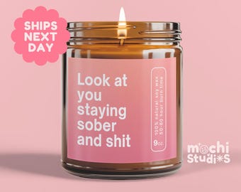 Sobriety Candle, Sobriety Gift, One Year Sober Gift, Sobriety Gift, Proud of You Gift, Two Years Sober, Sobriety, 9oz Soy Candle MC-1054