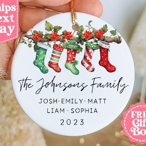 Family Christmas Boho Name Ornament - Personalized Ornament For Family - Custom First Christmas As A Family Keepsake - Family Gift MO-0325