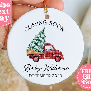 Baby Coming Soon Ornament - Pregnancy Reveal Ornament - Pregnancy Announcement Christmas Ornament - Ornament for Baby MO-0272