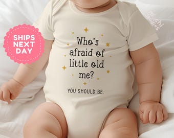Funny Baby Bodysuit For Halloween, Whos Afraid Of Little Old Me Outfit, Halloween Baby Clothes, Spooky Infant Bodysuit(AD-20)