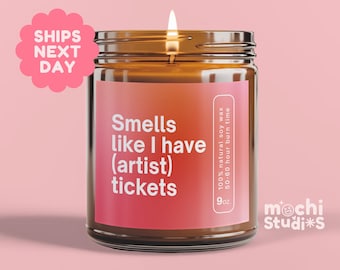 Personalized Concert Tickets, Funny Candle, Music Fan, Concert Tickets Gift, Best Friend Gift, Birthday Gift, Customized Gift MC-1190