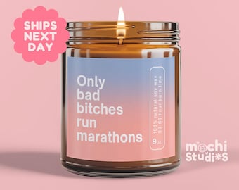 Marathon Gift, Marathon Candle, Gift for Marathon Runner, Marathon Gift for Friend, Girlfriend, Boyfriend, Funny Marathon Gift MC-1033