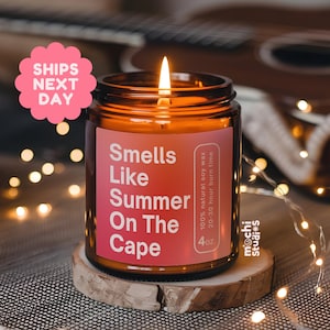 Smells Like Summer On The Cape Soy Wax Candle - Cape Cod Massachusetts Decoration - Cape Cod Gift, Cape Cod Candle MC-096